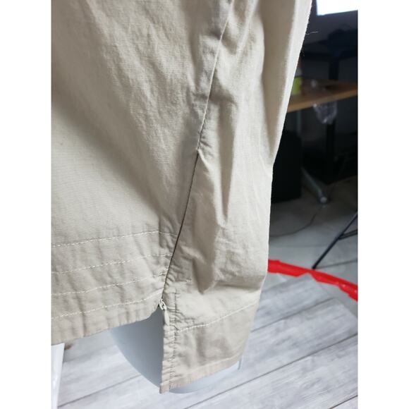 Luukaa Tan Collared Long Sleeve Size L Short/Long Shirt Side Zippers No Pocket - Picture 4 of 9